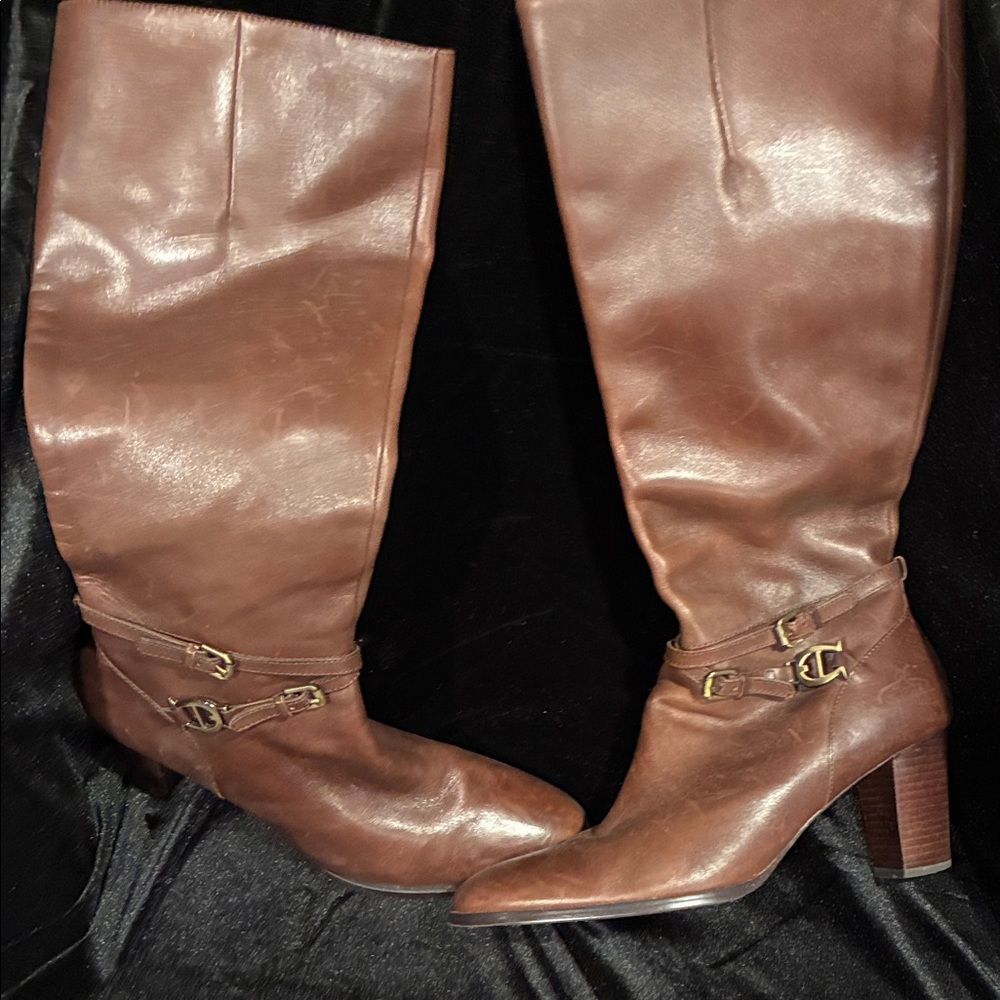 Etienne Aigner Brown Leather Heeled Boots